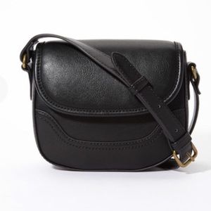 Black Miniature Crossbody Saddle Bag